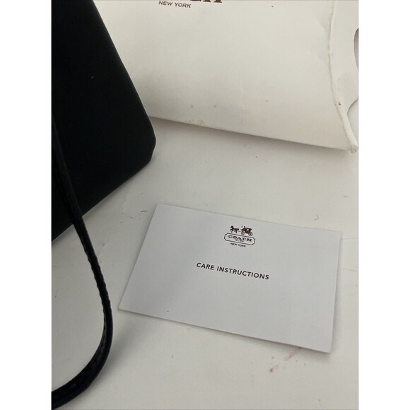 NWT Coach Wristlet 51672 Darcy Saffiano Leather Bow Wallet Black Silver - Picture 6 of 8